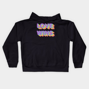 Love Wins typography purple Kids Hoodie